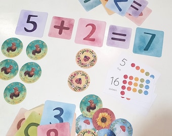 Math Numbers and Counters, Ten Frame Math, Counting Cards, Math Counters, Number Cards, Math Manipulatives, Counting Practice, Early Math