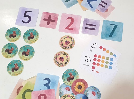 Math Numbers and Counters, Ten Frame Math, Counting Cards, Math Counters, Number Cards, Math Manipulatives, Counting Practice, Early Math