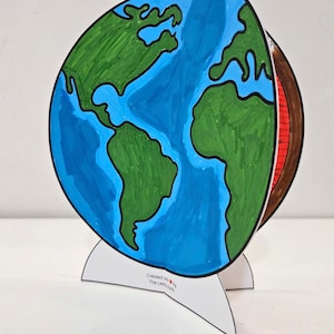 Layers of the Earth Model Coloring, DIY Kids Paper Crafts, Kids Science ...