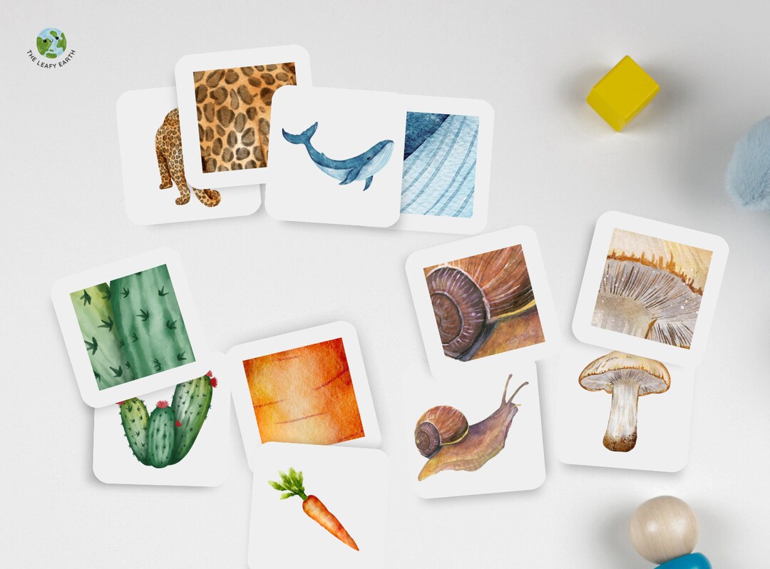 Nature Pattern Matching Game, Printable Games, Toddler Matching, Nature