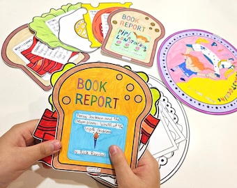 Sandwich Book Report and Cover Design, Creative Book Review, 7 Layer Sandwich, Reading Response, Paper Sandwich Craft, Literary Genre Review