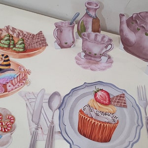 Make a Cupcake, Tea Party Playset Printable, Kids DIY Paper Crafts, Dramatic Play, Holiday Play Set, Bakery Activity Pack, Cupcake Crafts