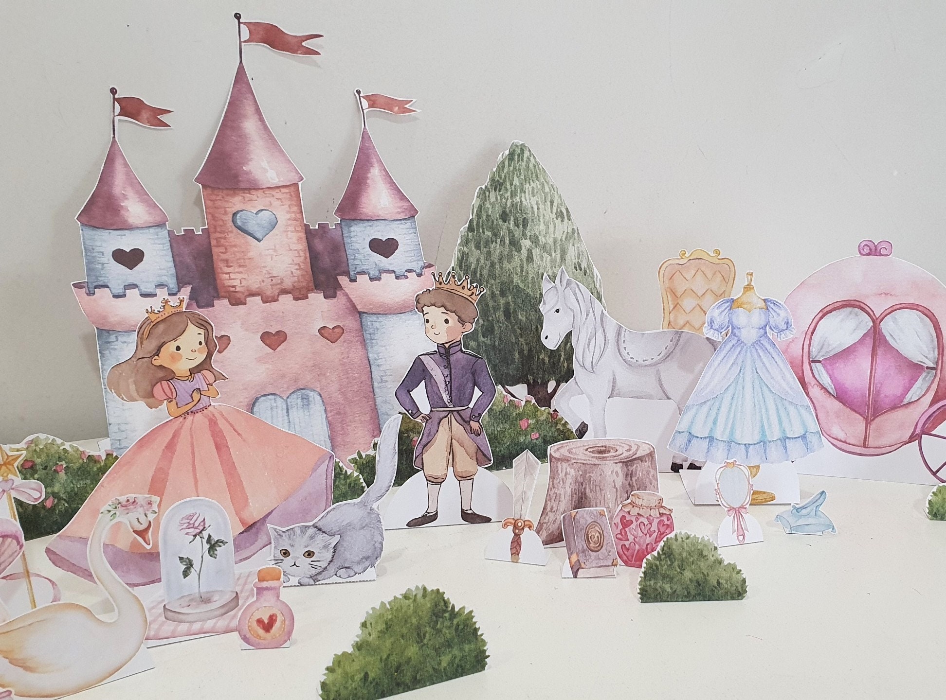 Princess Castle Printable Playset, Fairytale Paper Toy Set, DIY…