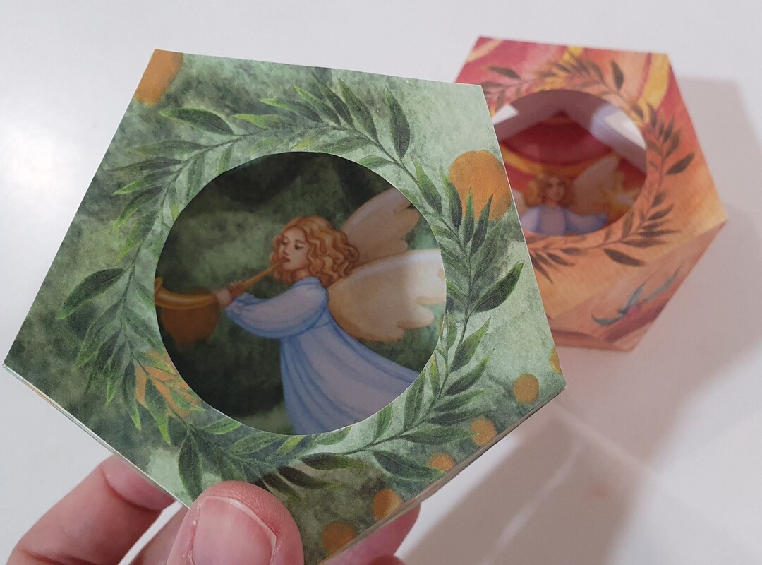 Angel Window Lightbox Printable DIY Holiday Paper Ornament Etsy