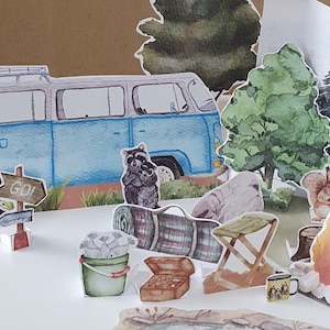 Build a Campsite, Printable Campsite Diorama, Camping Play Set, Paper Scene, DIY Kids Paper Craft, Camping Pretend Play, Animal Puppets