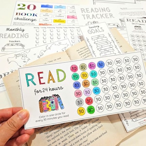 Reading Log and Tracker Printable, Coloring Reading Journal, Kids Reading Planner, Summer Reading Log, Seasonal Reading Tracker, Book Chart