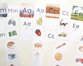 Beginning Letter Sounds Picture Sorting Cards, Montessori Alphabet Cards, Preschool Kindergarten Letter Cards, Sound Picture Sorting Game