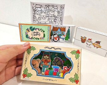 Winter Scene Box Craft, Christmas, Printable 3D Paper Scene for Kids, DIY Kids Paper Toy, Storytelling, Paper Diorama, Nutcracker Craft