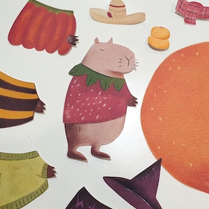 Capybara Paper Doll Printable, Paper Dollhouse, DIY Kids Paper Craft ...