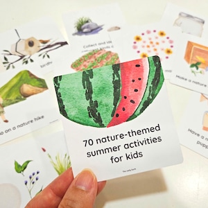 70 actividades de verano para niños, manualidades con la naturaleza, juegos al aire libre, Montessori, actividades sensoriales, tarjetas para educación en casa y preescolar, escuela de verano