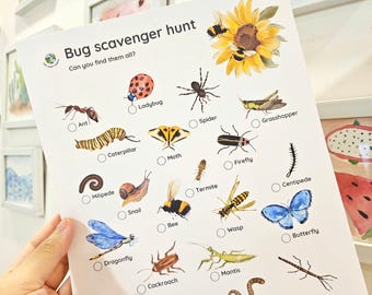 Bug Scavenger Hunt, Printable Nature Scavenger Hunt, Camping Activities for Kids, Outdoor Activities, Nature Education, Printable Games