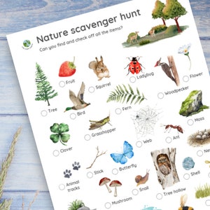 Búsqueda del tesoro en la naturaleza, búsqueda del tesoro en la naturaleza para imprimir, actividades de campamento para niños, actividades al aire libre, educación sobre la naturaleza, juegos para imprimir