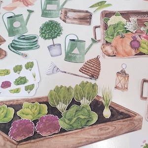 Paquete de actividades de jardinería, tarjetas didácticas de jardinería de primavera, juegos Montessori de patrones de primavera, tarjetas para contar y recortar en el jardín, juego de clasificación de frutas y verduras