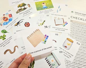 230 Nature Activity Cards for Kids, Crafts, Outdoor Learning, Montessori, Homeschool, Kindergarten, Forest School and Nature Play Ideas