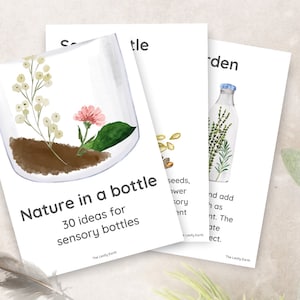 30 idee per bottiglie sensoriali a tema natura, idee artigianali, pacchetto di attività, gioco sensoriale, Montessori, attività per la scuola materna e la scuola materna