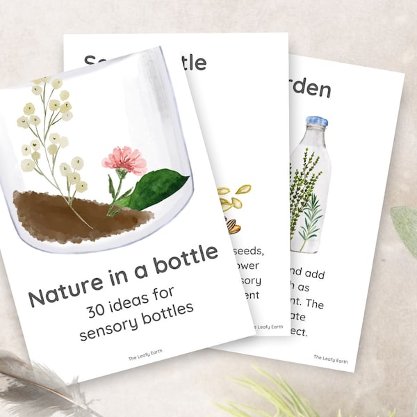 30 Ideas for Nature-themed Sensory Bottles, Craft Ideas, Activity Pack, Sensory Play, Montessori, Activities for Homeschool & Kindergarten