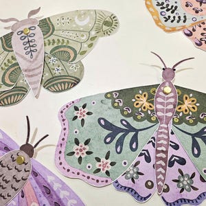 Artikulierte Papier Motten, Motten Papierpuppen, Druckbare Papier Motten, DIY Kinder Papier Handwerk, Schmetterling Papier Handwerk, Frühling Handwerk Aktivität