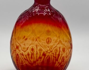 MMA Daisy-Diamond Bottle Glass Flask Ruby Red Amberina Pairpont Repro Museum
