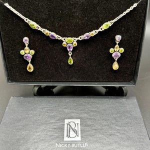 Nicky Butler Sterling Splitter Edelstein Halskette Set