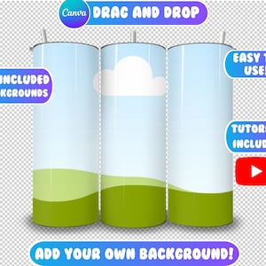 20oz Canva Tumbler Mockup, Drag and Drop Mockup, Canva Tumbler Template, Tumbler Mockup Canva, Tumbler Mockup, 25 Backgrounds Included