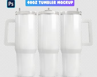 40Oz Tumbler Mockup | Add Your Own Background | 40oz Quencher Mockup | PSD Smart Object Mockup | Full Wrap Mockup | 4 Backgrounds Included