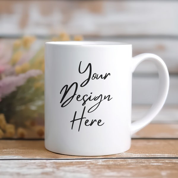 11oz White Mug Mockup | Nature Mug Mockup | Coffee Mug Mockup | Mug Mockup PSD JPG | Blank Mug Template | Lifestyle Mockup | Sublimation Mug