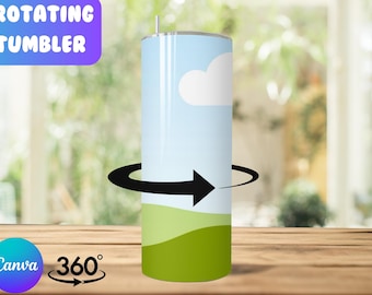 20 Oz Canva Rotating Tumbler Animation Mockup | Drag and Drop Rotating Tumbler Mockup | Spinning Tumbler Mockup | Animated Video Mockup