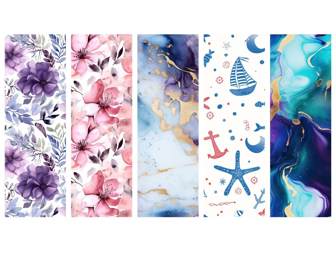 Canva Bookmark Template, 2x6, 2x7, 2x8 Bookmark Templates, Drag and
