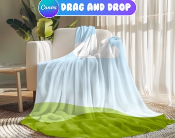 Canva Blanket Mockup, Throw Blanket Mockup, Canva Drag and Drop, Velveteen Blanket, Baby Blanket Mockup, POD Mockup, Plush Blanket Mockup