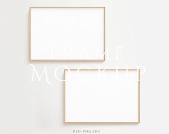 Landscape Frame Mockup A4 | Horizontal Frame Mockup | Landscape Frame Set | Wall Art Frame Mockup Set | Wood Mockup Frame | Minimalist Frame