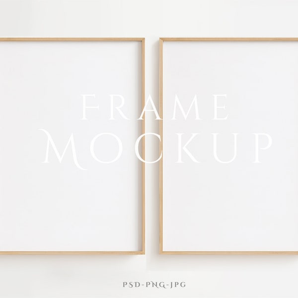 Frame Mockup A4 | 2 Frame Mockup | Two Frames Mockup | Double Frame Mockup | Frame Mockup Duo | Minimalist Frame Mockup | PSD PNG