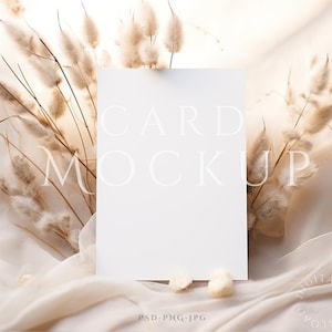 Maquette de carte 5x7, Maquette de carte de vœux, Maquette de cartes d’invitation Boho minimaliste, Objet intelligent PSD + JPG & PNG, Maquette de carte minimale, Carte de mariage