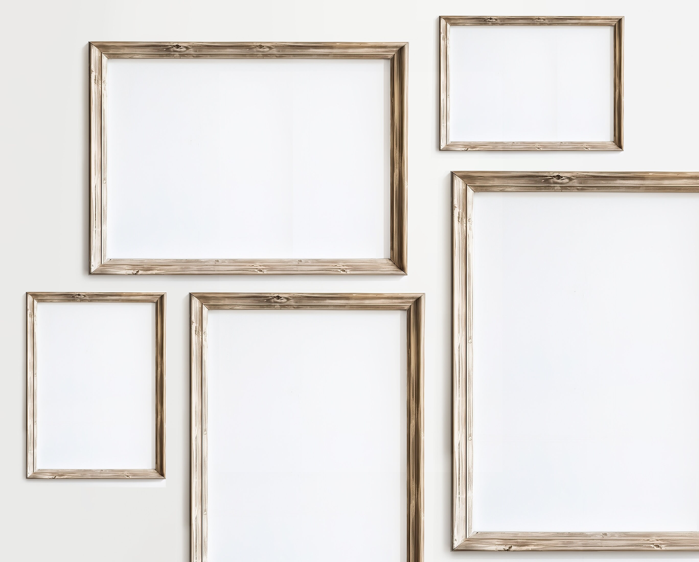 5 Frame Mockup A4 | Rustic Frame Mockup | Antique Wall Art Mockup | 5 ...