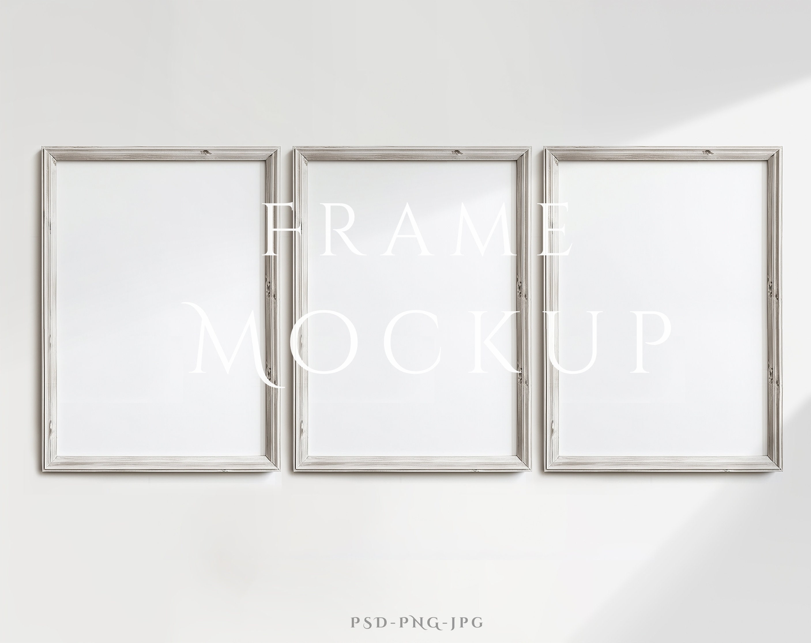 3 Frame Mockup A4 | White Frame Mockup | Rustic Frame Mockup | Wood Frame Mockup | Vintage Frame Mockup | ISO Frame Mockup | PSD PNG