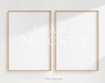 Frame Mockup A4 | 2 Frame Mockup | Double Frame Mockup | Two Frames Mockup | Frame Mockup Duo | Minimalist Frame Mockup | PSD PNG