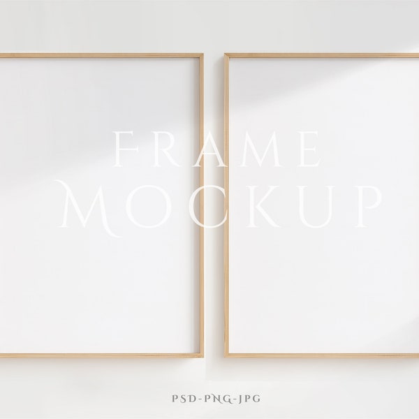 Frame Mockup A4 | 2 Frame Mockup | Double Frame Mockup | Two Frames Mockup | Frame Mockup Duo | Minimalist Frame Mockup | PSD PNG
