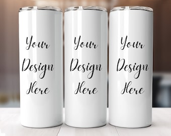 20 Oz Skinny Tumbler Mockup | Canva Tumbler Mockup Png | Skinny Tumbler Mockup | No Straw Tumbler | Full Wrap Mockup, Tumbler Mockup PSD PNG