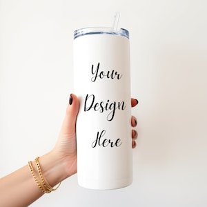20 Oz Tumbler Mockup | Tumbler PSD Mockup  | Skinny Tumbler Mockup | Person Holding Mockup | Tumbler Hand Mockup | PNG Mockup File