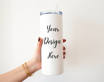 20 Oz Tumbler Mockup | Tumbler PSD Mockup  | Skinny Tumbler Mockup | Person Holding Mockup | Tumbler Hand Mockup | PNG Mockup File