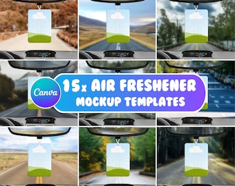 Maqueta de Canva de ambientador, plantilla de ambientador de coche, arrastrar y soltar, sublimación de ambientador, ambientador colgante, ambientador rectangular