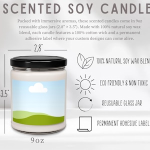 Tabela de tamanhos de velas perfumadas de 9 onças, Tabela de tamanhos de velas perfumadas Printify, Fácil de usar arrastar e soltar, Modelo de maquete de vela, Modelo de maquete de pote de vela
