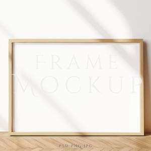 Rahmen Mockup A4 | Horizontales Rahmen Mockup | Wandrahmen Mockup | Druckrahmen Mockup | Mockup Rahmen aus Holz | Minimalistisches Rahmen Mockup | PNG PSD