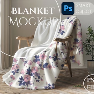 Blanket Mockup, Throw Blanket Mockup, Blanket Mockup PSD, Velveteen Blanket, Baby Blanket Mockup, POD Mockup, Plush Blanket Mockup