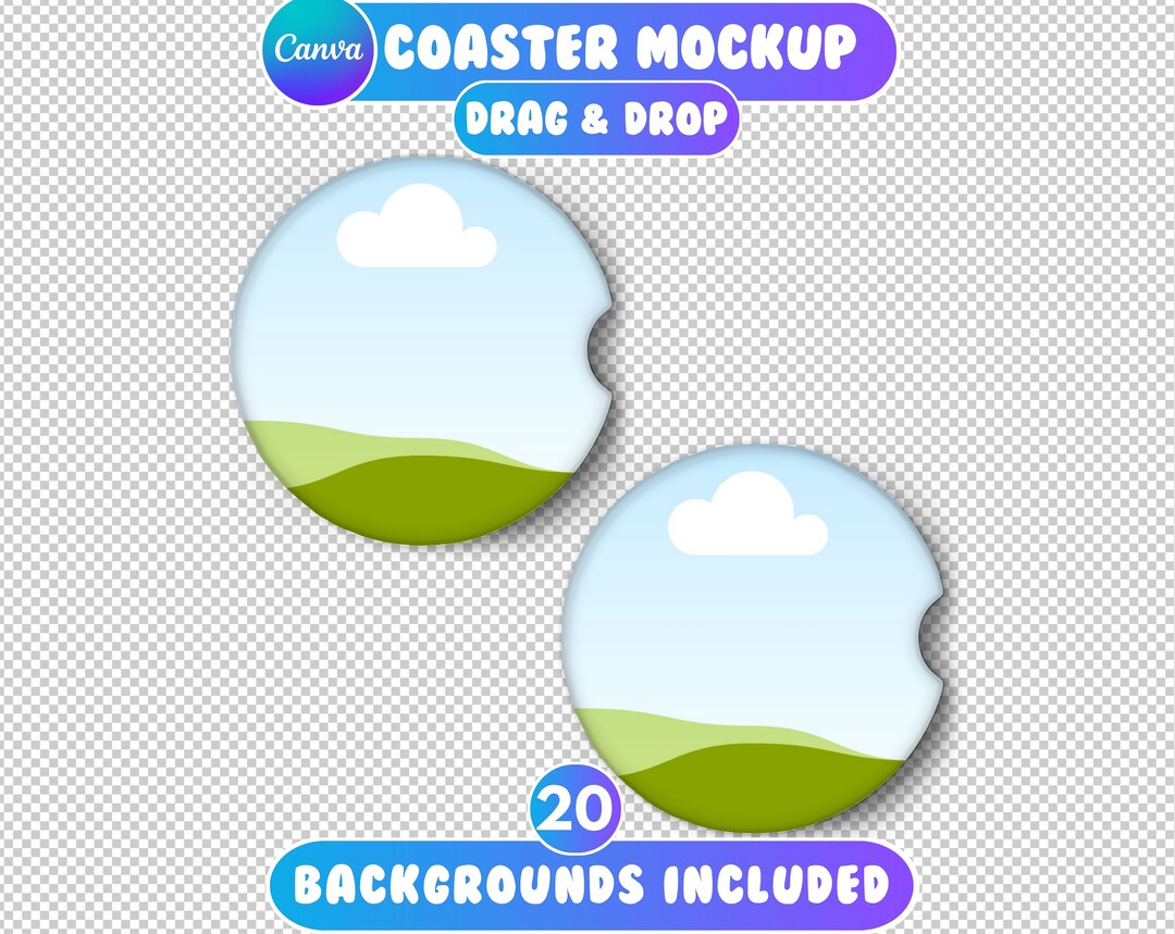 Drop Coaster Layout Canva Coaster Template, Canva Drag and Drop, Coaster Mockup Canva, Add ...
