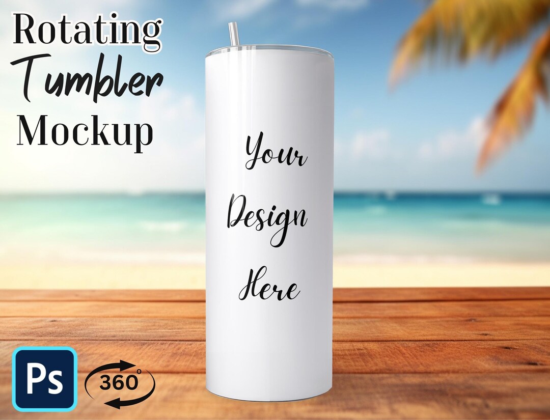 20 Oz Rotating Tumbler Animation Mockup V2 Spinning Tumbler Mockup