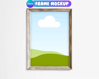 Canva Frame Mockup A4, Rustic Frame Mockup, Antique Wall Art Mockup, Vintage Frame Mockup, Wood Mockup Frame, Canva Wall Art Mockup