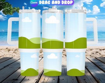 40oz Tumbler Mockup: Canva ziehen und ablegen Vorlage (Digitaler Download)