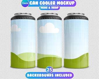 4 In 1 Can Cooler Mockup, 16oz Can Cooler Mockup, Canva Can Cooler Template, Metal Can Cooler Mockup, Can Cooler Holder, Cooler Sublimation