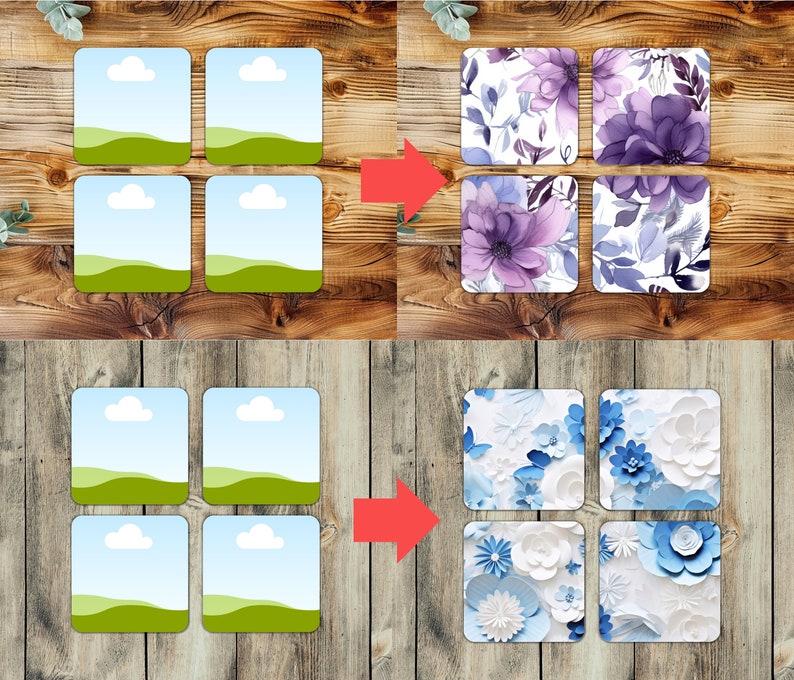 Canva Square Coaster Template Bundle, Coaster Mockup, Coaster Mockup ...