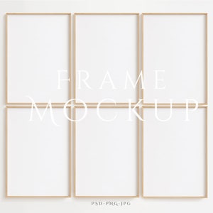 Frame Mockup A4 | 6 Frame Mockup | Six Frame Mockup | Print Frame Mockup | Wall Frame Mockup ISO | Minimalist Mockup | PSD PNG